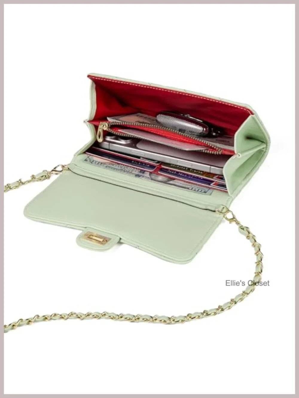 Small Crossbody Sling Bag Women Soft Leather Chain Strap Purse with Wallet
